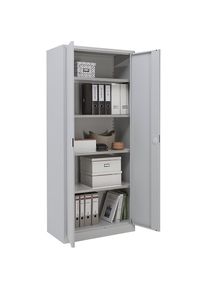 eurokraft basic Universele kast, h x b x d = 1850 x 800 x 420 mm, lichtgrijs, vanaf 3 stuks