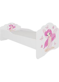 ADRK Furniture, Kinderbett, Bett mit Matratze CASIMO GIRL WITH WINGS 160x80 (160 x 80 cm)