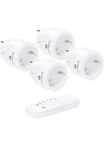 Sonero, Zeitschaltuhr, Funksteckdosen-Set S-RCS104, 1 Sender, 4 Empfänger, weiss