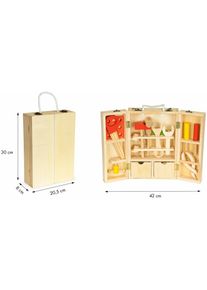 ecotoys Holzwerkzeuge im Koffer, Werkstattset XXL