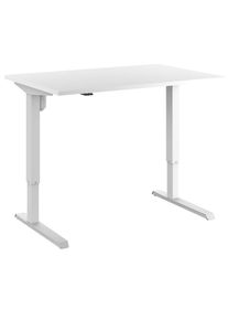 eurokraft basic Bureau Venla, elektrisch in hoogte verstelbaar, recht, b x d = 1200 x 600 mm, wit/wit