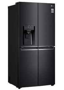 LG GML844MCAE Side-by-Side Kühl-Gefrierkombination 83,5cm breit 506 Liter Total NoFrost Crushed Ice- und Wasserspender Wassertank ThinQ schwarz matt
