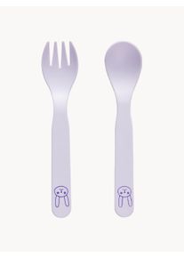 Oyoy Living Design Set de cubiertos Pullo, 2 uds. Violeta Plástico L 14 cm