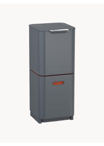 Joseph Joseph Caixote do lixo com unidade de reciclagem separada Totem, 2 x 20 L Cinzento Metal L 30 x P 37 cm, 20 L + 20 L