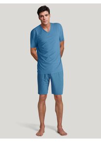 Calida Pigiama corto per Uomo, L L, Turchese, Elevato comfort di vestibilità in 100% cotone
