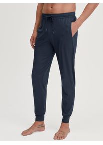 Calida Pantaloni pigiama con polsini per Uomo, L L, Blu, Dormire bene, svegliarsi riposati