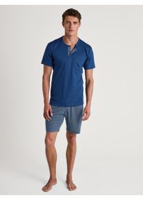 Calida Pigiama corto per Uomo, M M, Blu, Pregiatissimo cotone per un sonno ristoratore