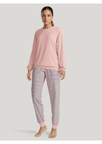 Calida Pigiama con polsini per Donna, S S, Rosa, Abbigliamento da notte senza tempo in puro cotone