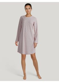 Calida Camicia da notte a maniche lunghe – Lunghezza 95 cm per Donna, L, Rosa, Abbigliamento da notte senza tempo in puro cotone