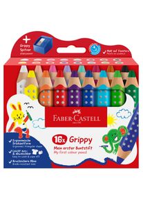 Faber-Castell Grippy kleurpotloden set van 16 met puntenslijper