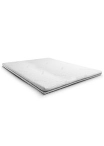 Topper de espuma fria premium Supportho 200 x 200 cm H3, altura 9 cm, grau de dureza H3 com cobertura antibacteriana