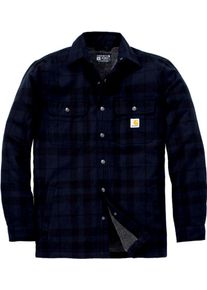 Carhartt Flannel Sherpa, shirt/textile jacket , color: Dark Blue/Black , size: L