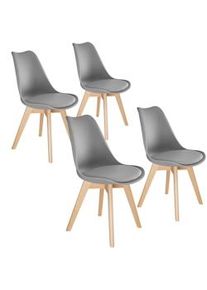 TecTake GmbH tectake Conjunto de sillas de comedor Federica - gris, Juego de 4 - 406094