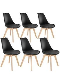 TecTake GmbH tectake Conjunto de sillas de comedor Federica - negro, Juego de 6 - 406101