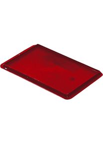 Oplegdeksel voor stapelbak, VE = 4 stuks, l x b = 300 x 200 mm, rood
