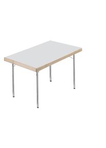 Inklapbare tafel, 4 voetsframe, 1200 x 800 mm, onderstel verchroomd, tafelblad lichtgrijs