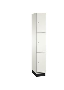 C+P Drievoudige locker Cambio, 1 compartiment, zuiver wit, plaatstalen deur, b = 300 mm, 3 vakken