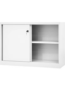 Bisley Armario de puertas correderas ECO, 1 balda, 2 pisos de archivadores, blanco tráfico