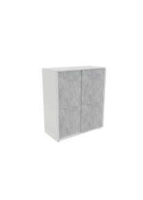 Schuifdeurkast NEOTEX met akoestisch front, h x b x d = 1150 x 1000 x 440 mm, front marmergrijs