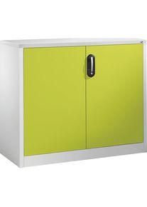 C+P ACURADO bijzetkast voor dossiers, 2 ordnerhoogtes, h x b x t = 1000 x 1200 x 400 mm, lichtgrijs/felgroen