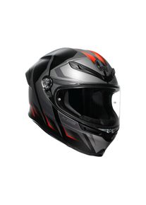 AGV K6 S Karve Motorradhelm (Schwarzmatt/Grau/Rot)