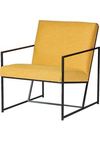 Loungestoel STYLE, frame zwart, geel