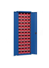eurokraft pro Materiaalkast met magazijnbakken, hoogte 2000 mm, 12 legborden, gentiaanblauw