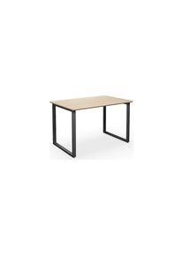 Multifunctionele tafel DUO-O Trend, recht blad, afgeronde hoeken, diepte 800 mm, breedte 1200 mm, eikenhout / zwart