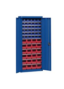 eurokraft pro Materiaalkast met magazijnbakken, hoogte 1575 mm, 11 legborden, gentiaanblauw