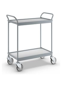 Carrito de servicio, cama 790 x 465 mm, carga máx. 75 kg, 2 pisos, 4 ruedas de maniobra