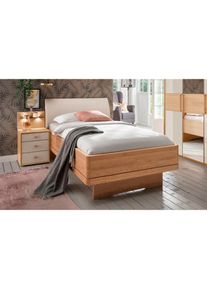 Wiemann, Bett &raquo;Kiruna, Bettgestell, Bettrahmen, Eiche Nachbildung, Polsterkopfteil&laquo; 4-fache Liegeh&ouml;henverstellung, MADE IN GERMANY, Polsterkopfteil 