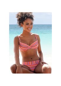 Lascana , Bügel-Bikini, mit goldfarbenen Glitzerstreifen , orange gestreift , Cup E , 36 -Cup E , 36 , Modische Strukturware