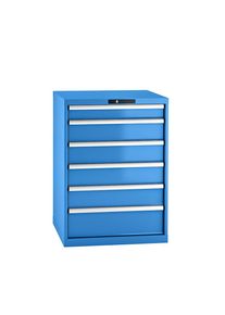 LISTA Ladenkast, plaatstaal, h x b = 1000 x 717 mm, 6 laden, lichtblauw