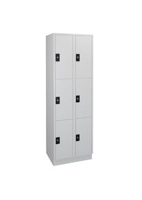 Wolf Drievoudige locker Stuttgart, 2 compartimenten, lichtgrijs / lichtgrijs