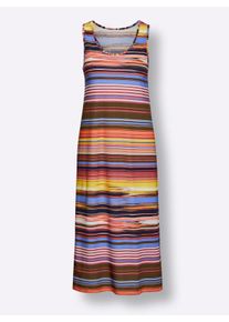 feel good Dames Zomerjurk in mandarijn/kalk gestreept ,maat 36/38, Witt, 50% Katoen, 50% Modal