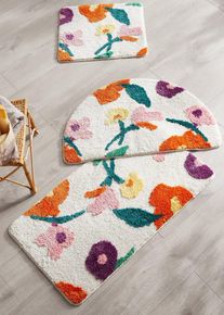 Tappeto da bagno floreale in lavorazione tufting, multicolore, Taglia 1 (Tappetino per WC a terra 45x50 cm), bonprix