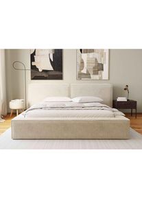 Boxxx Polsterbett , Beige , Holz, Metall , Birke , 180x200 cm , Bettkasten, gepolstertes Kopfteil, in verschiedenen Größen erhältlich , Schlafzimmer,