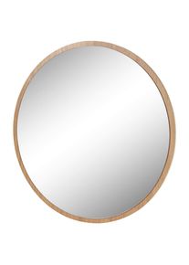 Mid.you Wandspiegel , Eichefarben , Holz, Glas , Asteiche , furniert , rund , 75x75x2 cm , Garderobe, Garderobenspiegel