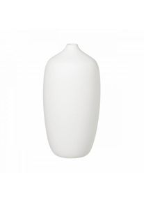 Blomus Vase CEOLA White 25 cm, Keramik, Unikat, rau glasierte Oberfläche, schlanke Form, mattes Finish, stilvolle Dekovase für Blumen
