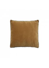 Blomus Cushion Cover VELVET Tan, 40 × 40 cm, cotton velvet, OEKO-TEX, shimmering, vegan leather piping, YKK zipper, soft