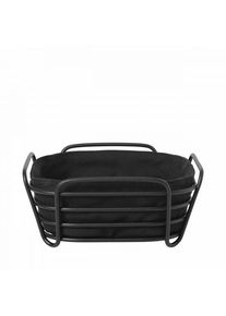 Blomus DELARA Bread Basket Black M – powder-coated steel & cotton insert, timeless design, easy to clean