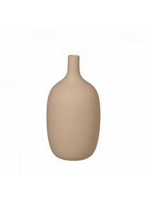 Blomus Vase CEOLA Nomad 21 cm, Keramik, Unikat, rau glasierte Oberfläche, warme Farbe, modernes Design, für Blumen und Zweige