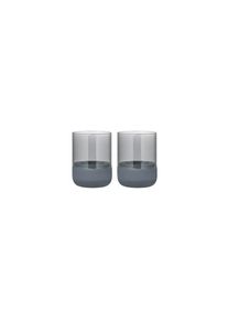 Blomus Windlicht Set CALMA Steel Gray & Smoke XS 2 Stück, Beton & Glas, Unikat, stilvolles Design, für Teelichter, kombinierbar, moderne Optik