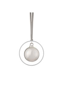 Blomus KITAI Christmas Ornaments Smoke 4-Piece Set, mouth-blown glass, satin ribbon, Scandinavian design, elegant baubles