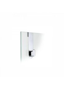 Blomus NEXIO Hook for Glass Shower Wall, stainless steel polished, scratch-safe silicone, non-slip, easy mounting, elegant bath accessory