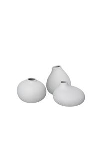 Blomus Set 3 Vasen NONA Micro Chip Porzellan, unglasiert, Unikat, außergewöhnliche Form, moderne Blumenvase, dekorativ