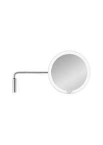 Blomus LED Kosmetikspiegel MODO Edelstahl poliert mit Wandhalterung – 5-fach Vergrößerung, beleuchtet, modernes Design, flexibel