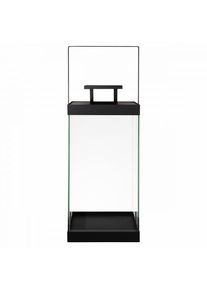 Blomus Laterne FINCA L, Black, Stahl & Glas, Windlicht, sanftes Lichterspiel, verschiedene Kerzenarten, Griff, Dekoration