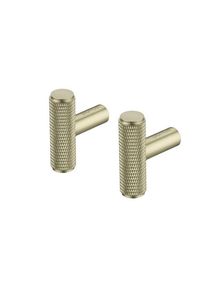 Blomus ROF 2-piece Wall Hooks elongated Brass Ø 1 cm, metal, knurled detail, modern design, durable, decorative, versatile