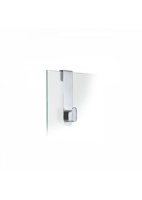 Blomus AREO Hook for Glass Shower Wall, stainless steel matte, glass protection, non-slip silicone pad, modern design, easy mounting, bath accessory